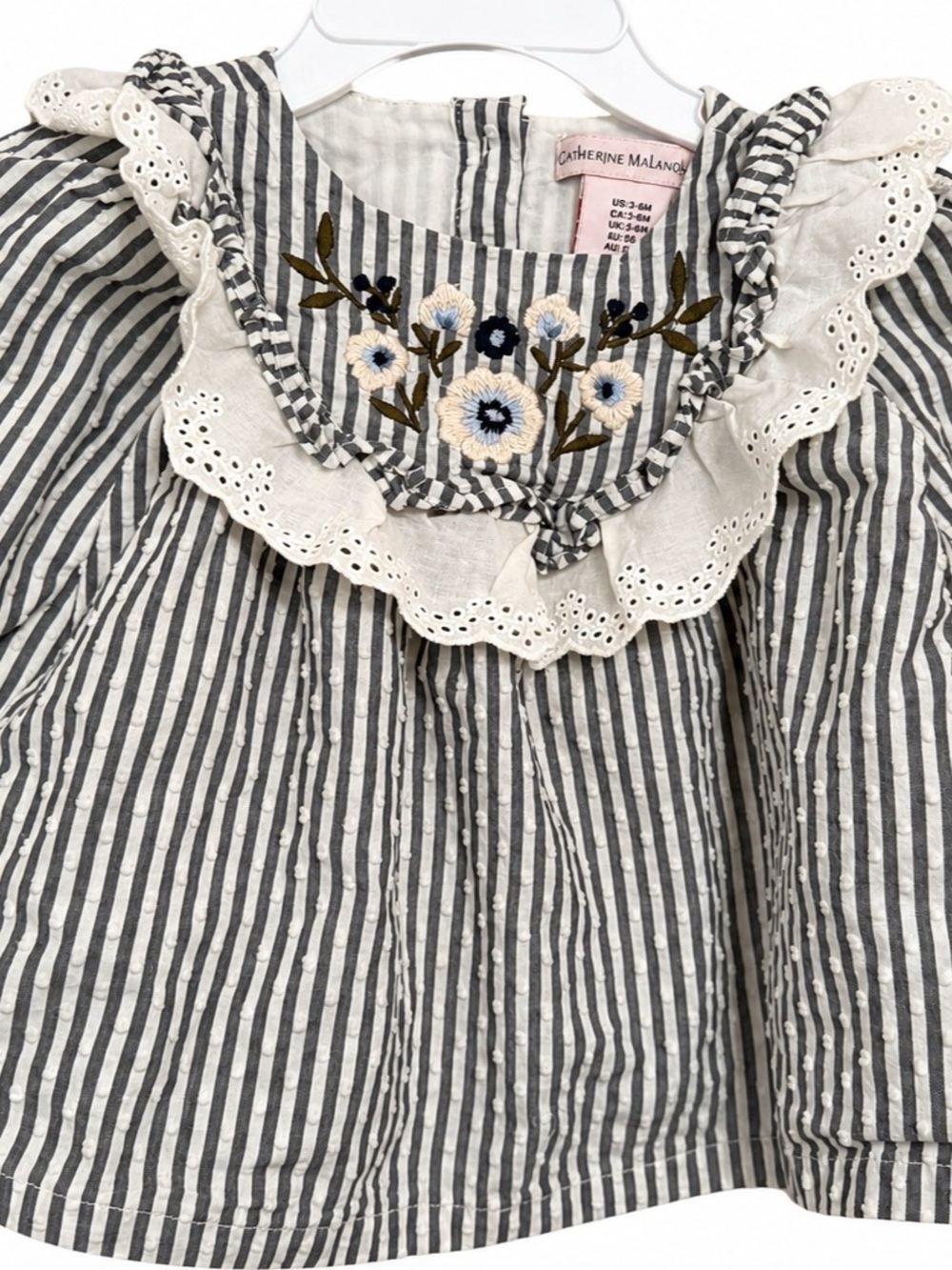 Catherine Malandrino Girls Striped Blouse Size 3-6M